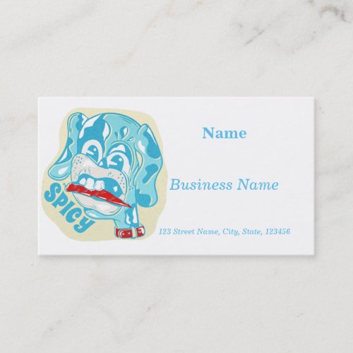 Dog eating hot chili pepper business card