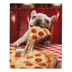 Dog Eating Pizza Slice Jigsaw Puzzle