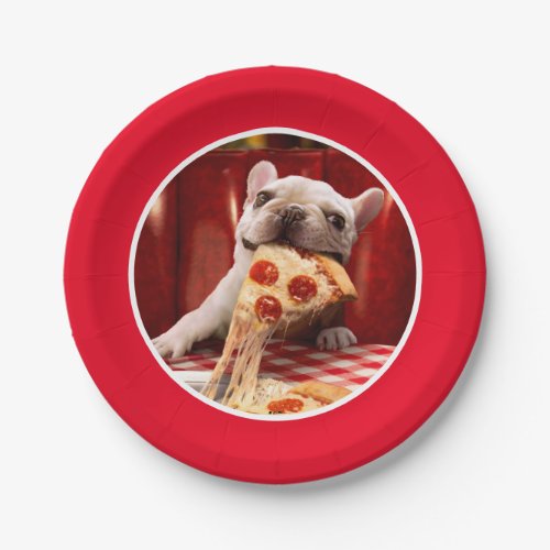 Dog Eating Pizza Slice Paper Plates