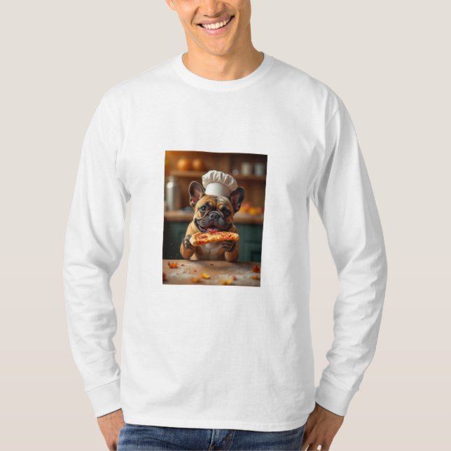 dog eating pizza t-shirt (Front)