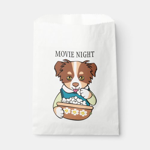 Dog Eating Popcorn Snacks Favor Bag