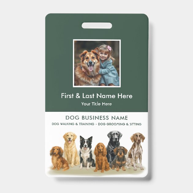Dog Employee Photo qr Code Logo Name Badge