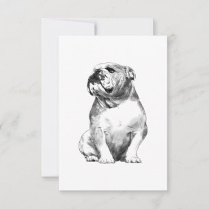 Dog English Bulldog Gift RSVP Card