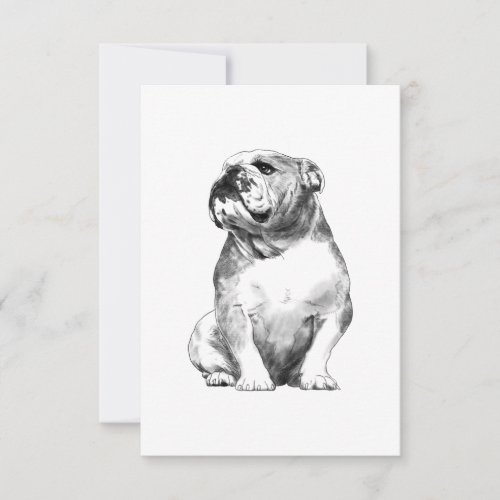 Dog English Bulldog Gift RSVP Card