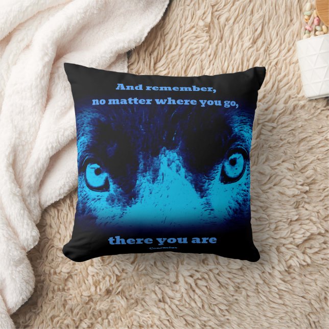 Dog Eyes Confucius Inspirational Quote Throw Pillow (Blanket)