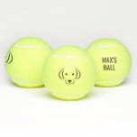 Dog Face And Name Personalized Tennis Ball at Zazzle