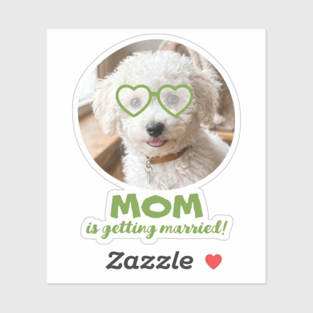 Dog Face Bachelorette Bridal Pet Photo Favors Sticker (Sheet)
