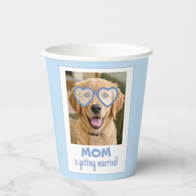 Dog Face Bachelorette Cups Fun Dusty Blue (Front)