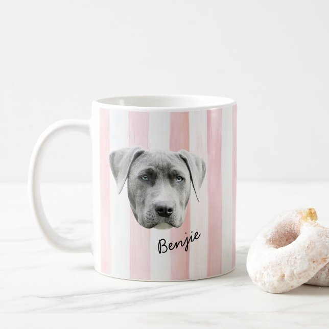 Dog Face | Custom Pet Photo and Name Coffee Mug (With Donut)
