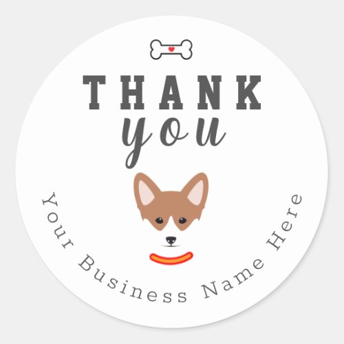 Dog Face Custom Thank You Stickers