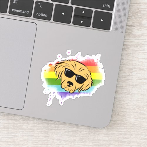 Dog face cute sticker laptop