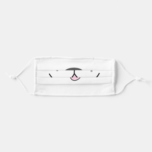 Dog Face Fun Funny Cute Cartoon Adult Cloth Face Mask (Front, Folded)