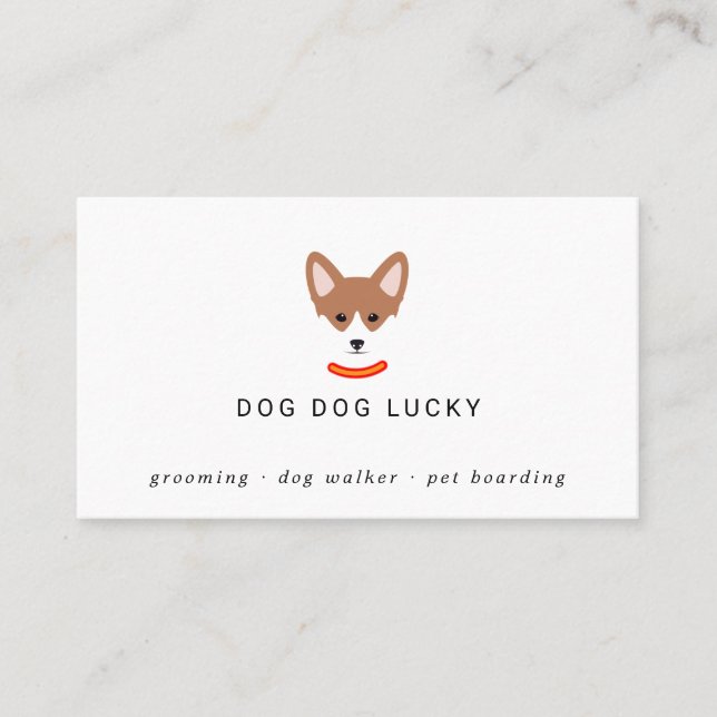 Dog face label business card (Front)
