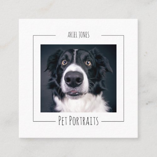 Dog Face Pet Portrait Photographer Square Business Card