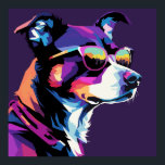 Dog face pop art poster<br><div class="desc">Dog head drawn using WPAP art style,  pop art illustration</div>