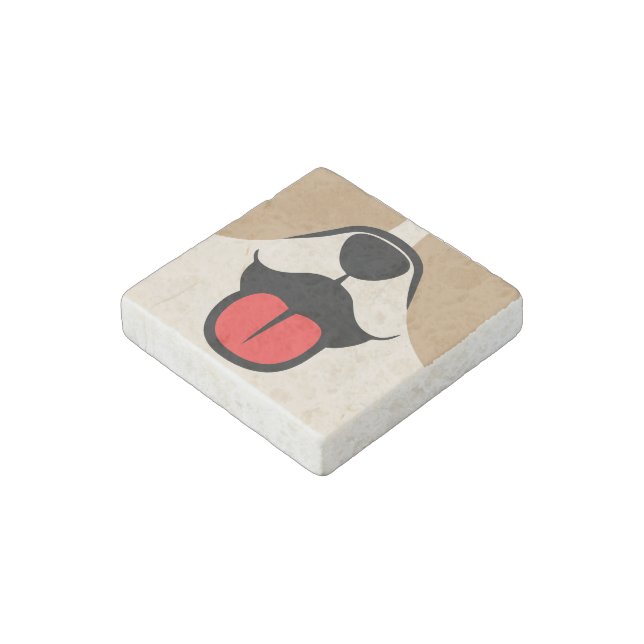 Dog Face Stone Magnet (Angled)