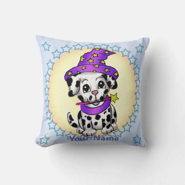 Dog fairy wizard  throw pillow (Front)