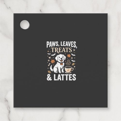 Dog Fall Latte Halloween Favor Tags