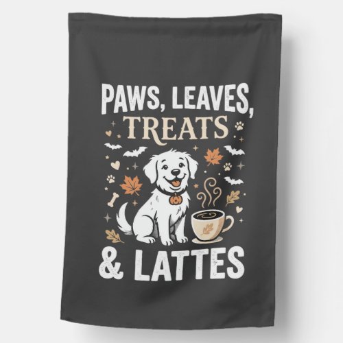 Dog Fall Latte Halloween House Flag