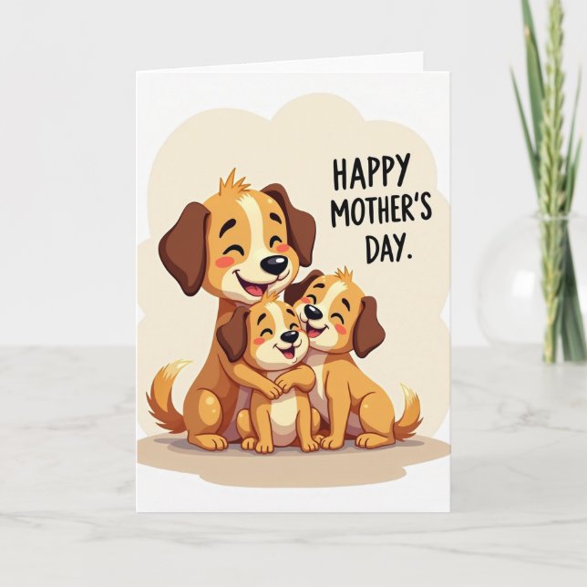 Dog Family Mothers Day Card (Front)