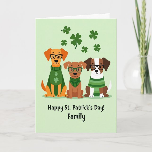 Dog Family St Patricks Day Card (Front)