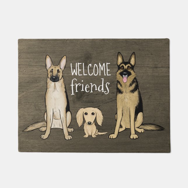 Dog Family Welcome Mat (Front)