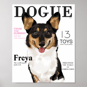 Dog Fashion Magazine Cover Poster Dogue