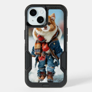 Dog Fashion Show – Adorable Cartoon Winter Scene iPhone 15 Case