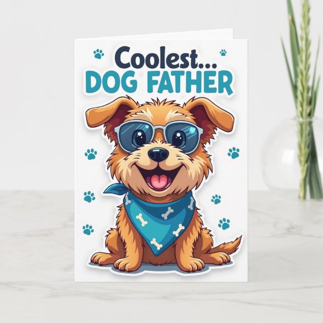 Dog Father Shades Cartoon Card (Front)
