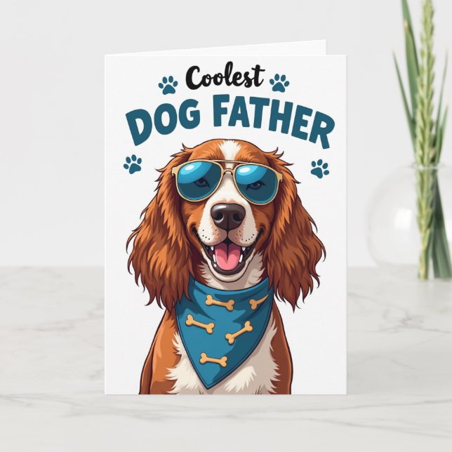 Dog Father Shades Of Cool Card (Front)