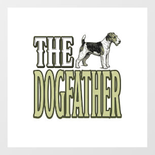 Dog Father Terrier Vintage Engraving Shirt Design_ Window Cling