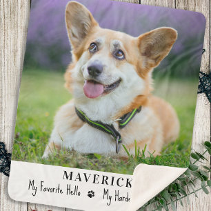 Dog Favorite Hello Hardest Goodbye Pet Photo Sherpa Blanket