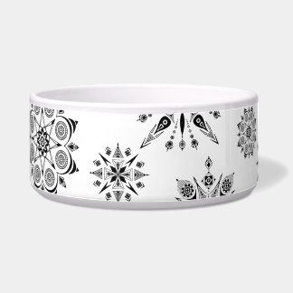 dog feed with mandalas bowl