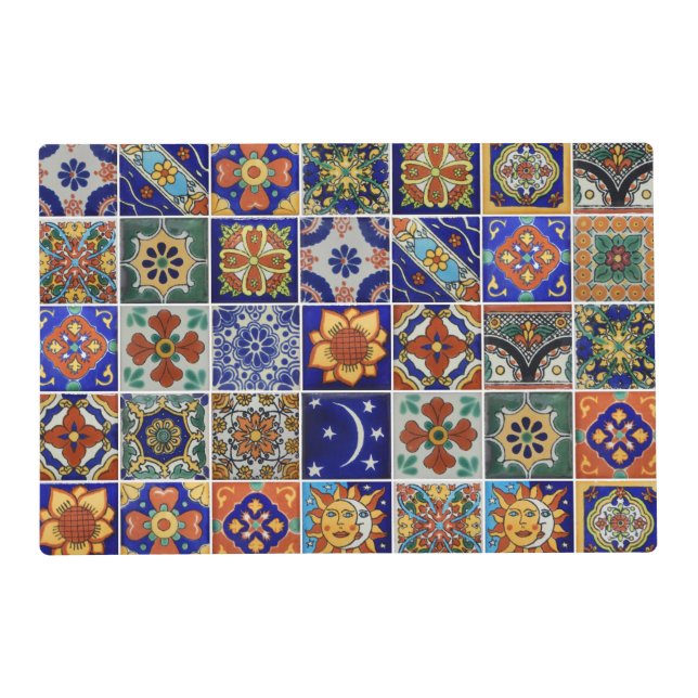 Dog Feeding Mat Southwest Style Talavera Tile (Front)