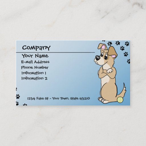 Customizable Dog Fetch Attitude Business Cards