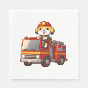 Dog Firefighter Classic T-Shirt (1) Napkins