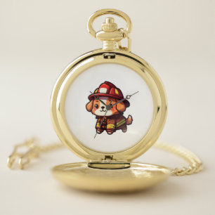 Dog Firefighter Classic T-Shirt (2) Pocket Watch