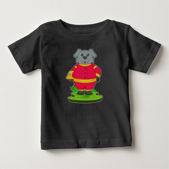Dog Firefighter Fire department Baby T-Shirt (Front)