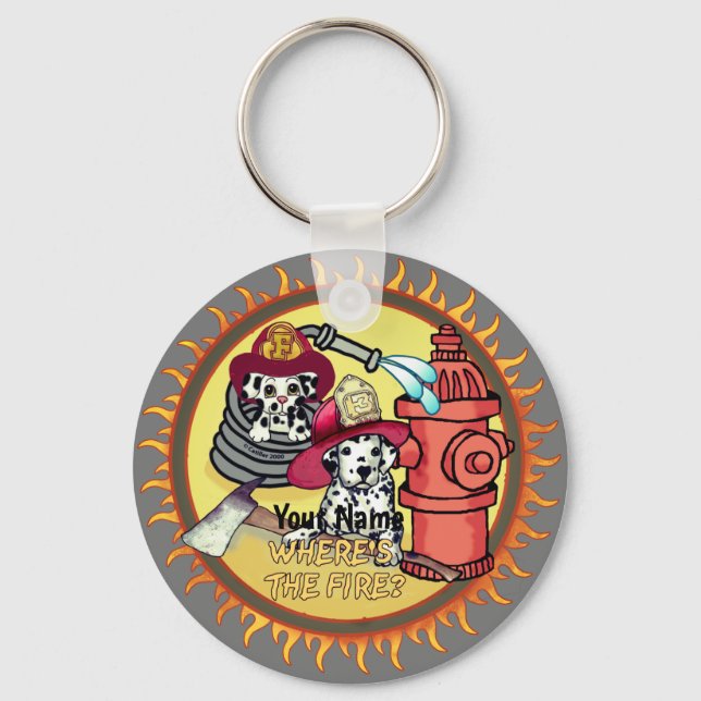 Dog firefighter keychain (Front)