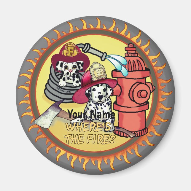 Dog Firefighters   magnet (Front)