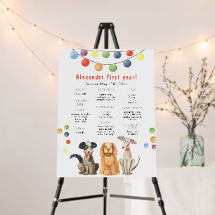 Dog First Birthday Milestone Birthday Foam Board