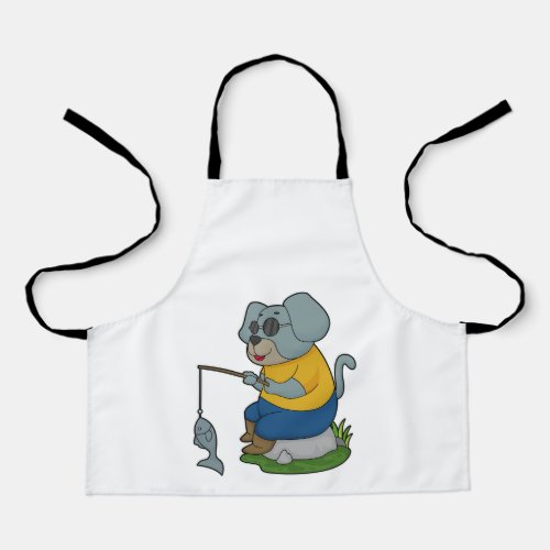 Dog Fishing Fisher Finshing rod Apron