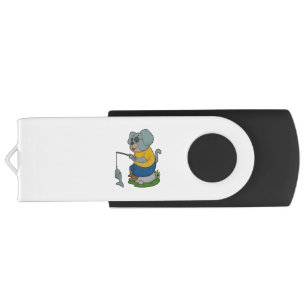 Dog Fishing Fisher Finshing rod Flash Drive