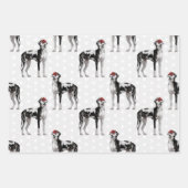 Dog Floral Great Dane Pattern, Dog Lover Wrapping Paper Sheets (Front 3)