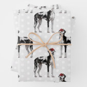 Dog Floral Great Dane Pattern, Dog Lover Wrapping Paper Sheets (In situ)