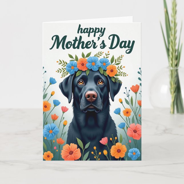 Dog Floral Mothers Day Card (Front)