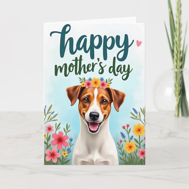 Dog Floral Mothers Day Love Card (Front)