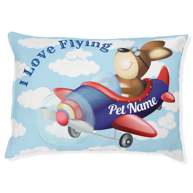 Dog Flying Airplane Pet Bed (Front)