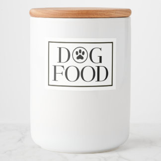 Dog Food Storage Label With Paw Print