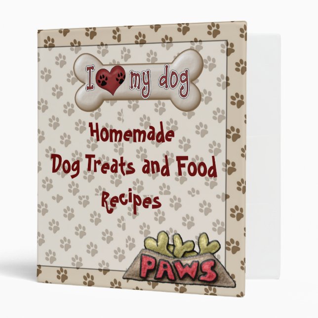 Dog Food Treat Recipe Book Binder Cookbook (Front/Inside)